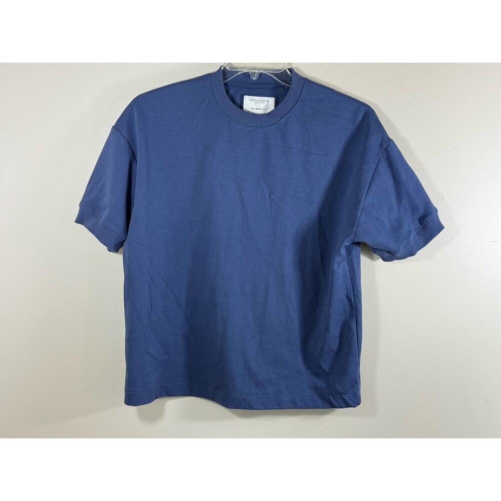 Denim & Flower Ricky Singh Mens Blue Crewneck Sweatshirt